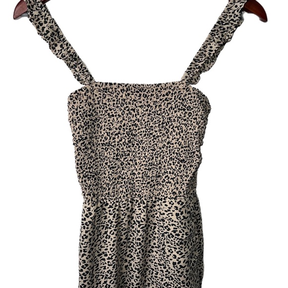 abercrombie smocked cheetah print dress F5 - Picture 3 of 8